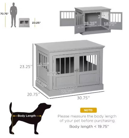 Designer Dog Crate Furniture End Table