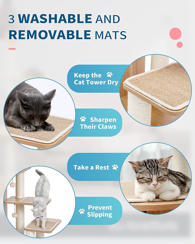 Stylish Cat Tree Furniture – Stylish Multi-Level Tower for Climbing, Scratching & Lounging