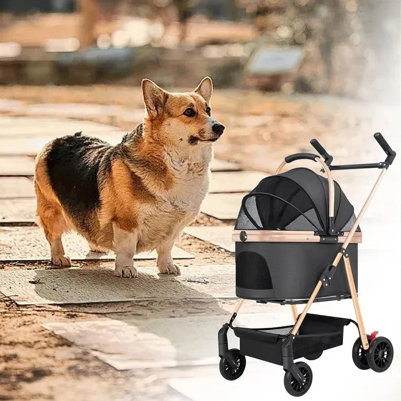 Pet Stroller 3-in-1: Foldable Dog Jogger & Travel Carrier